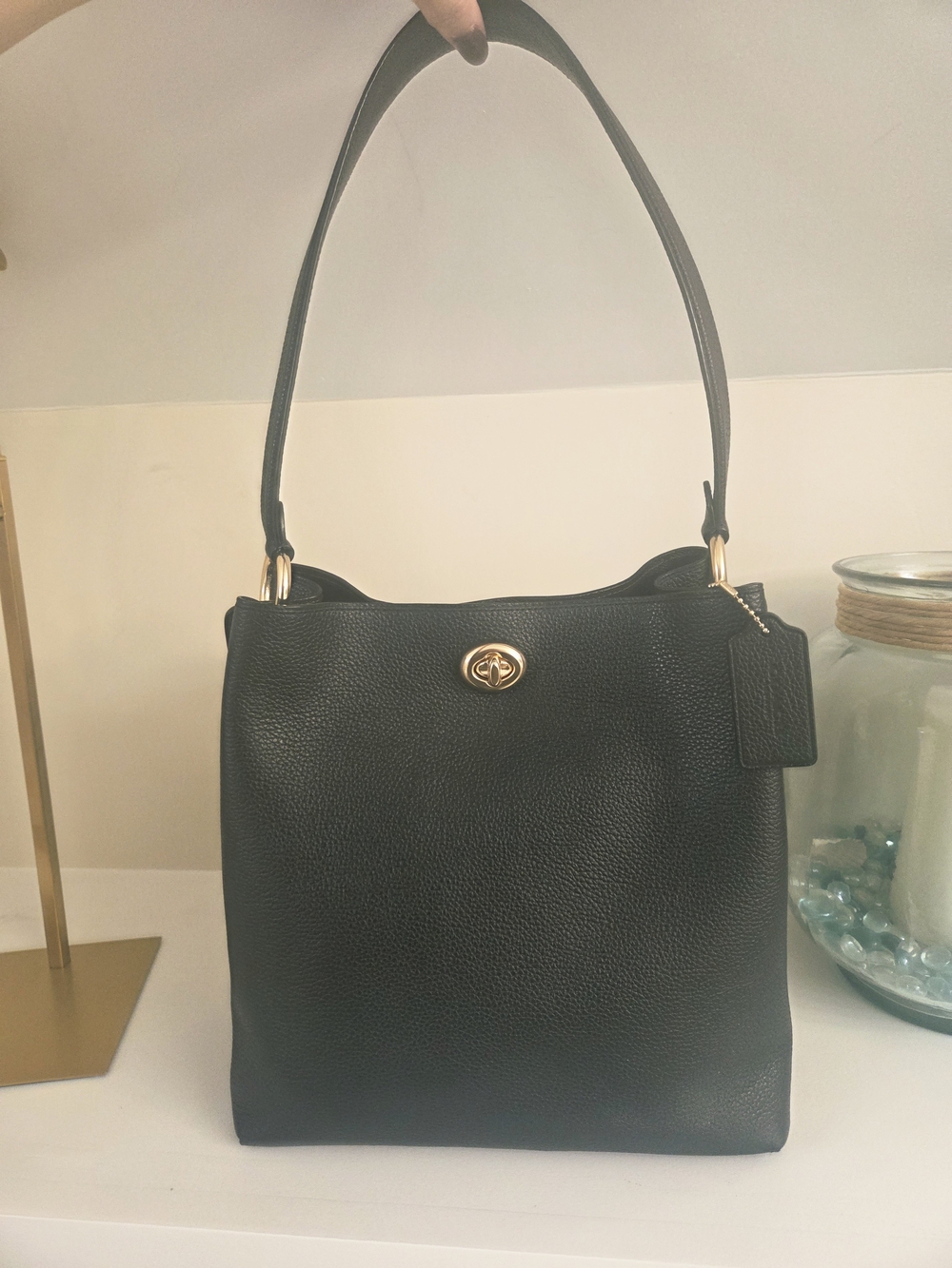 Coach Charlie Leather Shoulder Bag With Removeable Strap